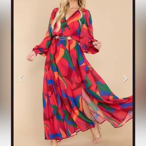 ✨NWT ✨ RED DRESS Overnight Celebrity Red Maxi Dress - Large